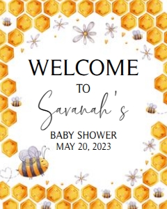 238 Bee Baby Shower Welcome Sign 16x20: 238 Bee Baby Shower Welcome Sign