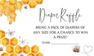 238 Bee Baby Shower Diaper Raffle: 238 Bee Baby Shower Invitation Set