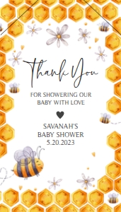 238 Bee Baby Shower Favor Tag with Line: 238 Bee Baby Shower Favor Tag