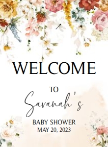 240 Garden Flowers Baby Shower Welcome Sign design preview