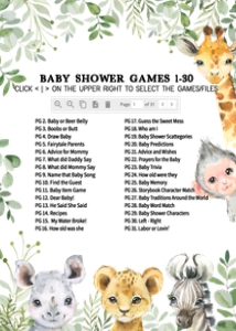 222 Safari Animals Baby Shower Games Bundle 2: 222 Safari Animals Baby Shower Games
