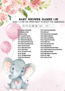 233 Pink Elephant Baby Shower Games Bundle 2: 233 Pink Elephant Baby Shower Games