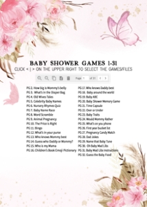 234 Pink Butterfly Baby Shower Games Bundle 1: 234 Pink Butterfly Baby Shower Games