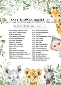 222 Safari Animals Baby Shower Games Bundle 1: 222 Safari Animals Baby Shower Games