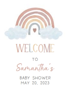 252 Boho Rainbow Baby Shower Welcome Sign 18x24: 252 Boho Rainbow Baby Shower Welcome Sign