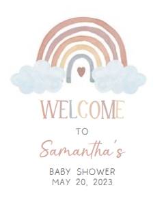252 Boho Rainbow Baby Shower Welcome Sign 16x20: 252 Boho Rainbow Baby Shower Welcome Sign