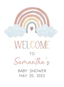 252 Boho Rainbow Baby Shower Welcome Sign 11x15: 252 Boho Rainbow Baby Shower Welcome Sign