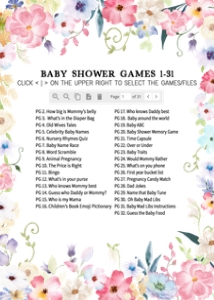 236 Baby in Bloom Baby Shower Games Bundle 1: 236 Baby in Bloom Baby Shower Games