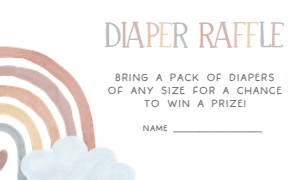 252 Boho Rainbow Baby Shower Diaper Raffle: 252 Boho Rainbow Baby Shower Invitation Set