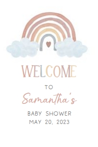 252 Boho Rainbow Baby Shower Welcome Sign 20x30: 252 Boho Rainbow Baby Shower Welcome Sign