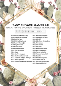 237 Cactus Baby Shower Games design preview