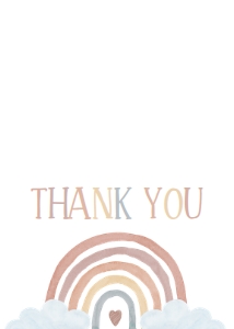 252 Boho Rainbow Baby Shower Thank You Card: 252 Boho Rainbow Baby Shower Invitation Set