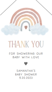252 Boho Rainbow Baby Shower Favor Tag with Line: 252 Boho Rainbow Baby Shower Favor Tag