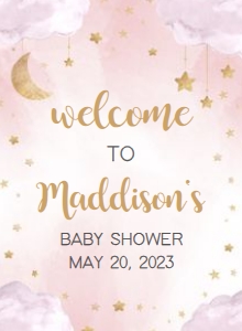 256 Pink Twinkle Twinkle Little Star Baby Shower Welcome Sign 11x15: 256 Pink Twinkle Twinkle Little Star Baby Shower Welcome Sign