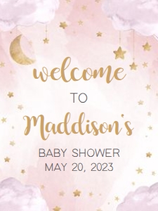 256 Pink Twinkle Twinkle Little Star Baby Shower Welcome Sign 18x24: 256 Pink Twinkle Twinkle Little Star Baby Shower Welcome Sign