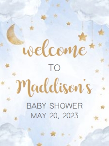258 Blue Twinkle Twinkle Little Star Baby Shower Welcome Sign 18X24: 258 Blue Twinkle Twinkle Little Star Baby Shower Welcome Sign