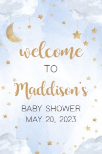 258 Blue Twinkle Twinkle Little Star Baby Shower Welcome Sign 20x30: 258 Blue Twinkle Twinkle Little Star Baby Shower Welcome Sign