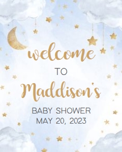 258 Blue Twinkle Twinkle Little Star Baby Shower Welcome Sign 16X20: 258 Blue Twinkle Twinkle Little Star Baby Shower Welcome Sign