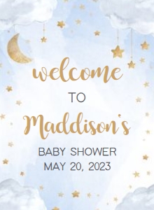 258 Blue Twinkle Twinkle Little Star Baby Shower Welcome Sign 11x15: 258 Blue Twinkle Twinkle Little Star Baby Shower Welcome Sign