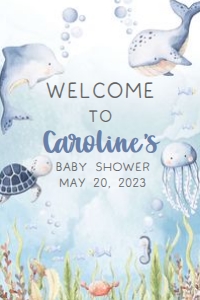 260 Under the Sea Baby Shower Welcome Sign 24X36: 260 Under the Sea Baby Shower Welcome Sign