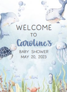 260 Under the Sea Baby Shower Welcome Sign 11X15: 260 Under the Sea Baby Shower Welcome Sign