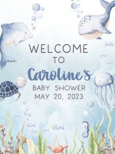 260 Under the Sea Baby Shower Welcome Sign 18X24: 260 Under the Sea Baby Shower Welcome Sign