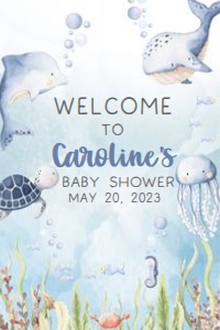 260 Under the Sea Baby Shower Welcome Sign 20X30: 260 Under the Sea Baby Shower Welcome Sign