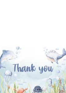 260 Under the Sea Baby Shower Thank You Card: 260 Under the Sea Baby Shower Invitation Set