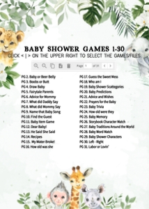 225 Jungle Safari Animals Baby Shower Games Bundle 2: 225 Jungle Safari Animals Baby Shower Games