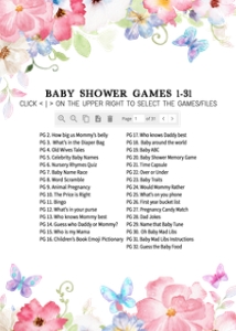 229 Butterfly Baby Shower Games design preview