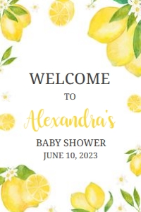 264 Lemon Baby Shower Welcome Sign 24x36: 264 Lemon Baby Shower Welcome Sign