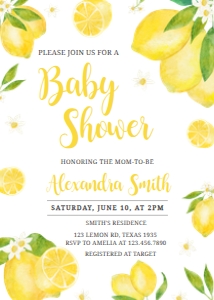 264 Lemon Baby Shower Invitation: 264 Lemon Baby Shower Invitation