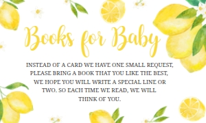 264 Lemon Baby Shower Books for Baby: 264 Lemon Baby Shower Invitation Set