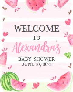 266 Pink Watermelon Baby Shower Welcome Sign 16x20: 266 Pink Watermelon Baby Shower Mega Bundle