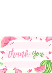 266 Pink Watermelon Baby Shower Thank You Card: 266 Pink Watermelon Baby Shower Invitation Set