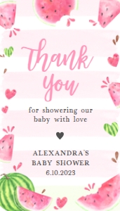 266 Pink Watermelon Baby Shower Favor Tag: 266 Pink Watermelon Baby Shower Mega Bundle