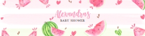 266 Pink Watermelon Baby Shower Bottle Label: 266 Pink Watermelon Baby Shower Bottle Label