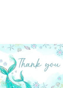 270 Aqua Blue Baby Shower Thank You Card: 270 Aqua Blue Mermaid Baby Shower Invitation Set