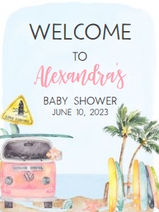 272 Pink Baby on Board Baby Shower Welcome Sign 18x24: 272 Pink Baby on Board Baby Shower Welcome Sign