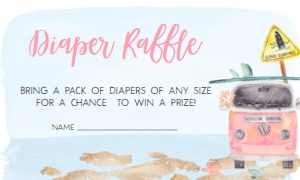 272 Pink Baby on Board Baby Shower Diaper  Raffle: 272 Pink Baby on Board Baby Shower Invitation Set
