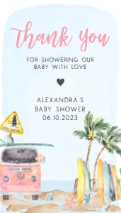 272 Pink Baby on Board Baby Shower Favor Tag: 272 Pink Baby on Board Baby Shower Favor Tag