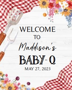 276 Barbeque Baby Shower Welcome Sign 16x20: 276 Barbeque Baby Shower Welcome Sign
