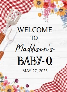 276 Barbeque Baby Shower Welcome Sign 11x15: 276 Barbeque Baby Shower Welcome Sign