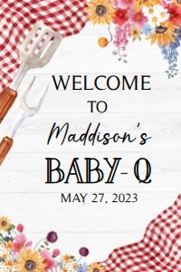 276 Barbeque Baby Shower Welcome Sign 24x36: 276 Barbeque Baby Shower Welcome Sign