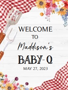 276 Barbeque Baby Shower Welcome Sign 18x24: 276 Barbeque Baby Shower Welcome Sign