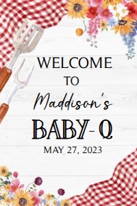 276 Barbeque Baby Shower Welcome Sign 20x30: 276 Barbeque Baby Shower Welcome Sign