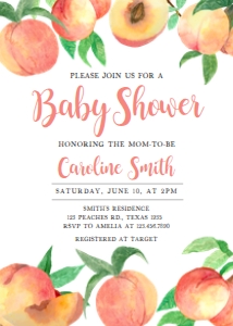 275 Peaches Baby Shower Invitation: 275 Peaches Baby Shower Invitation Set