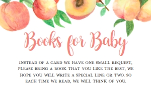 275 Peaches Baby Shower Books for Baby: 275 Peaches Baby Shower Invitation Set