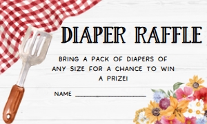 276 Barbeque Baby Shower Diaper Raffle: 276 Barbeque Baby Shower Invitation Set