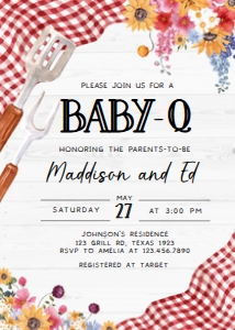 276 Barbeque Baby Shower Invitation: 276 Barbeque Baby Shower Invitation
